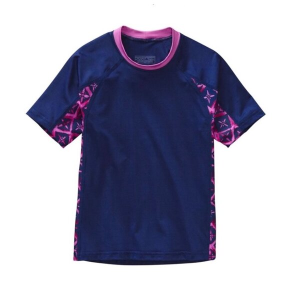 Patagonia‎ Girl's Rashguard Swim Top, Channel Blue - Picture 1 of 5